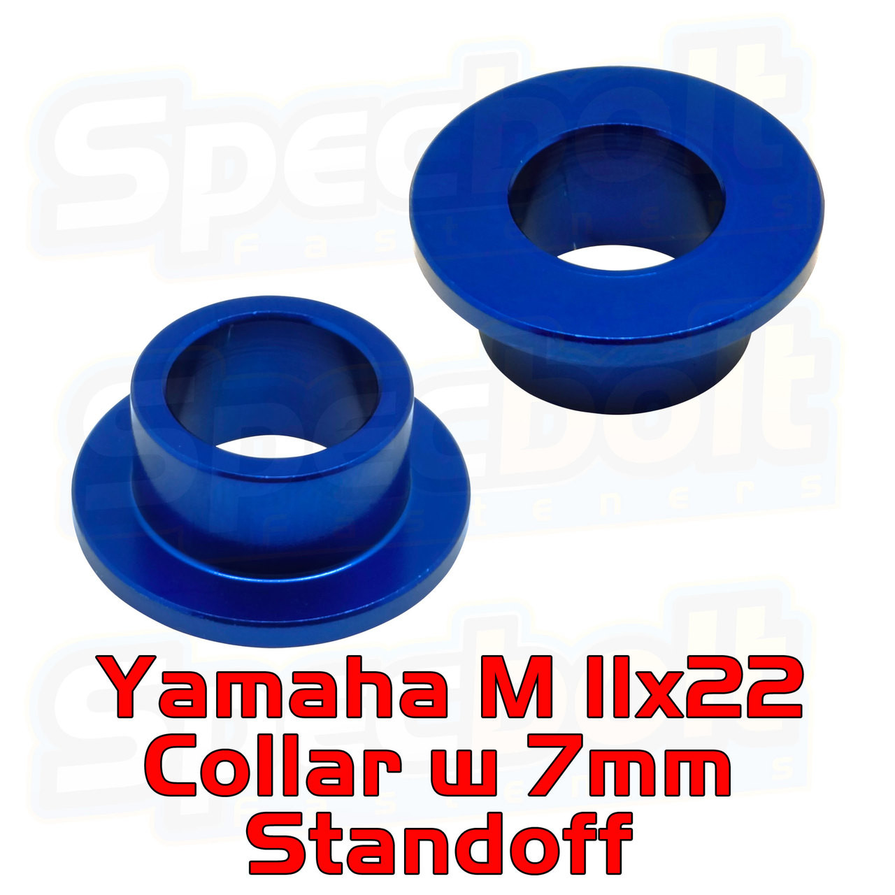 Blue Yamaha M11x22 w 7mm standoff Collar Bushing