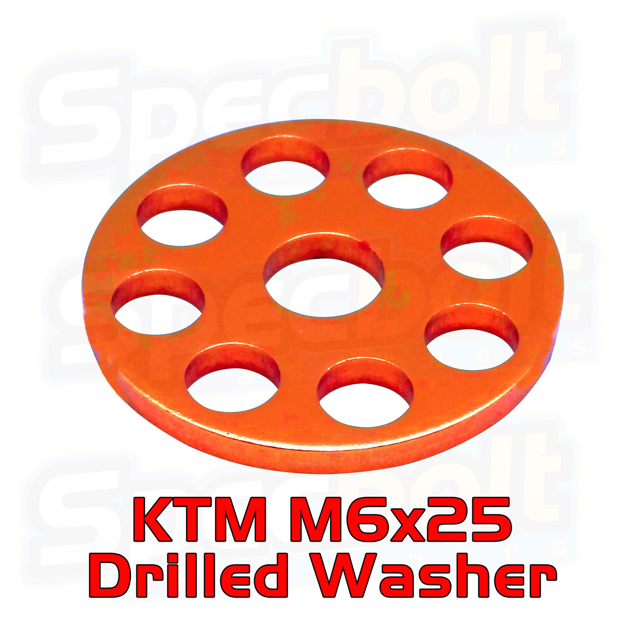 Orange KTM Drilled Fender Washer M6x25
