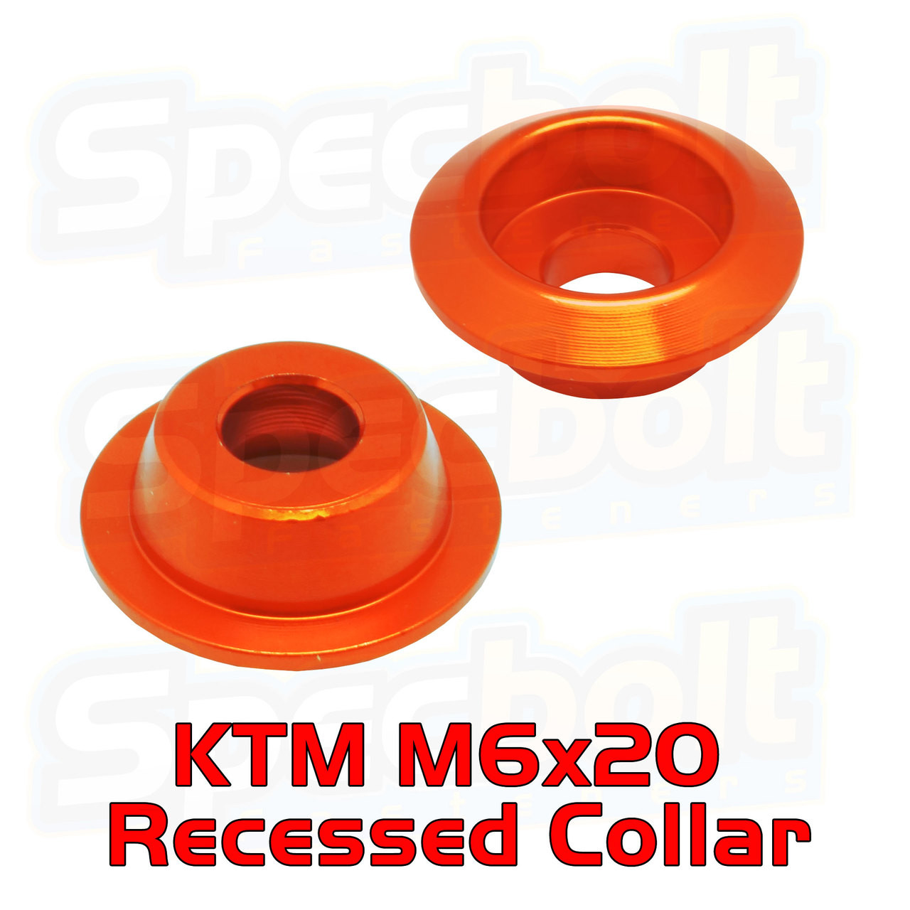 KTM Orange Aluminum Recessed Collar Bushing M6x20