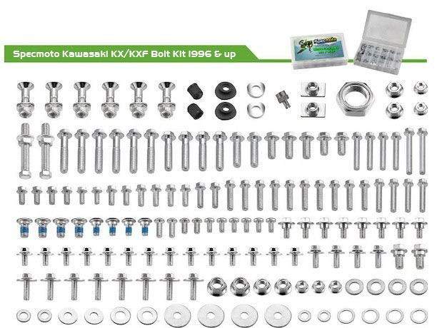 96pc Bolt Kit Kawasaki KDX KLX 175 200 220 225 250 KLR 110 Plastics Body Frame E - Foto 8