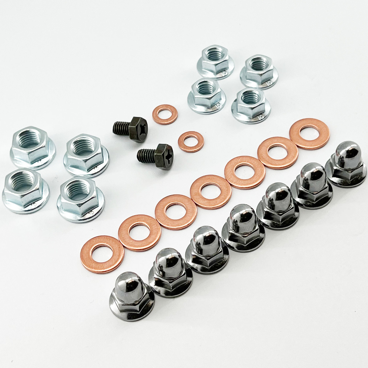 ZINC TWO STROKE MOTORCYCLE ENGINE CYLINDER HEAD ACORN CAP FLANGE NUTS ...