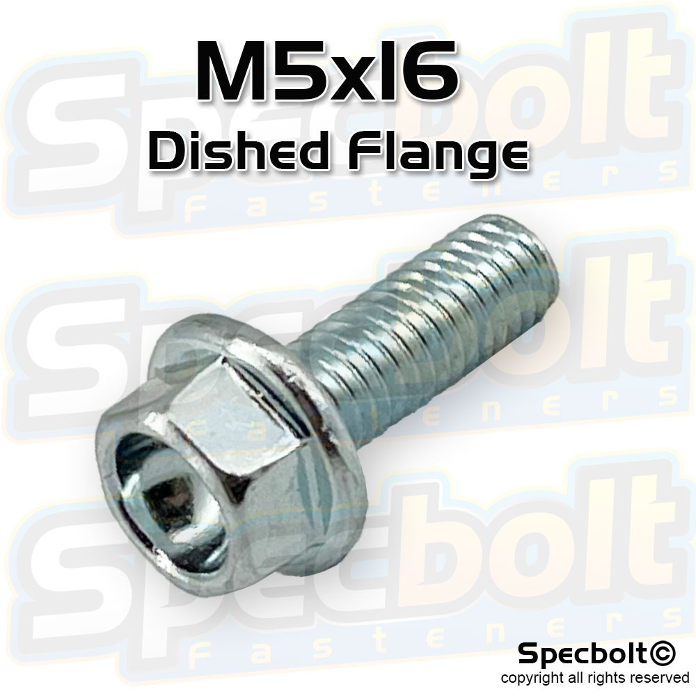 Dished Head Flange Bolt M5x16 (Zinc Plated)