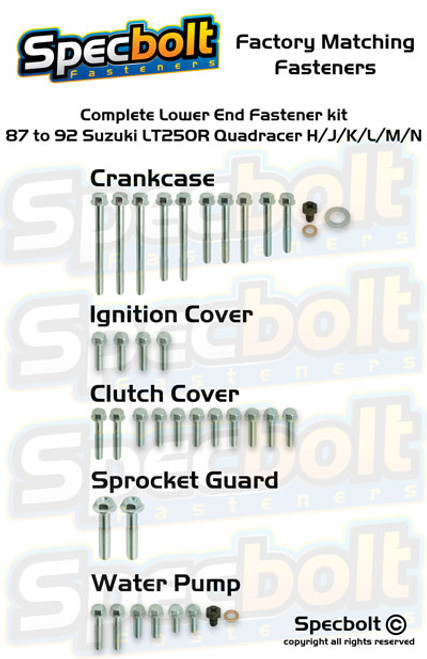 85-92 Suzuki LT250R Quadracer Engine Top End Kit A (OEM Zinc)