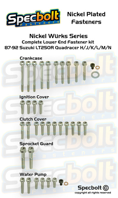 Specbolt 87-92 Nickel Suzuki LT250R Quadracer Engine Lower End Wurks Kit Specbolt 87-92 Nickel Suzuki LT250R Quadracer Engine Lower End Wurks Kit