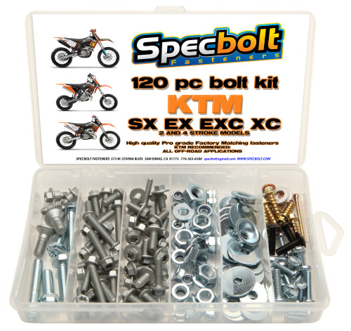 Specbolt 120 Piece KTM SX EX EXC XC 2 and 4 Stroke Specbolt 120 Piece KTM SX EX EXC XC 2 and 4 Stroke