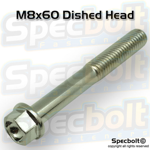 M8x55 Dished Head Flange Bolt Nickel Plated
