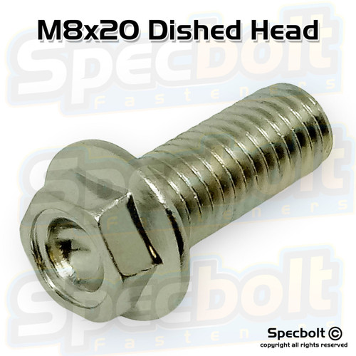 Specbolt Dished Head M8x20 OEM Match Nickel Plated Specbolt Dished Head M8x20 OEM Match Nickel Plated