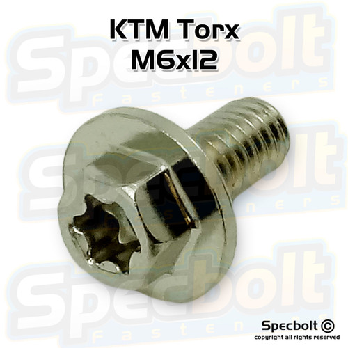 Specbolt M6x12 KTM Wide Flange Torx Nickel Plated 01547-06107 09103-06256 09111-06098 HH COLLAR SCREW M6X10 TX30 0024060106 Specbolt M6x12 KTM Wide Flange Torx Nickel Plated 01547-06107 09103-06256 09111-06098 HH COLLAR SCREW M6X10 TX30 0024060106
