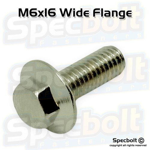 Specbolt Wide Flange Bolt M6x16 Nickel Plated Yamaha Honda 90106-MJ0-000 Specbolt Wide Flange Bolt M6x16 Nickel Plated Yamaha Honda 90106-MJ0-000