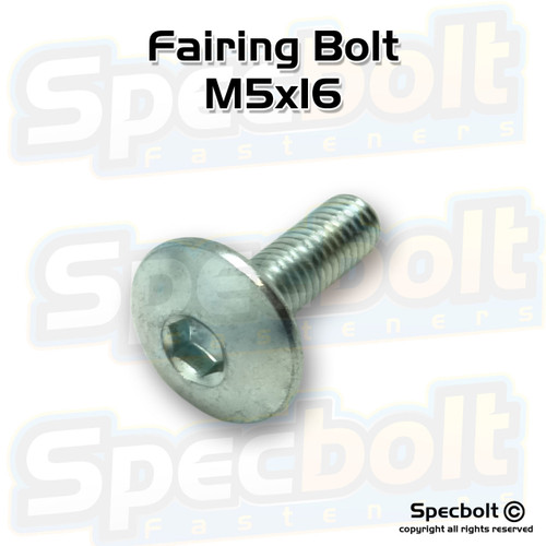 M6 x 1.0 x 25 zinc Allen key fairing fastener