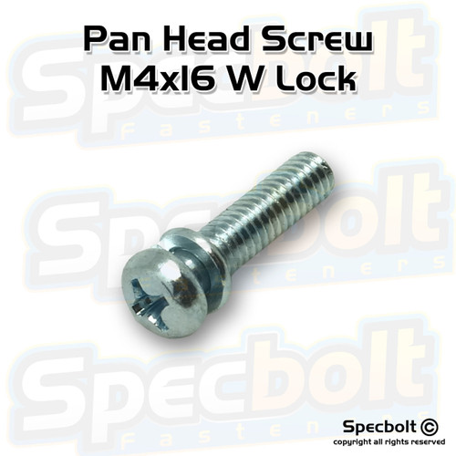 Pan Head Screw M4x16 Lock Washer Pan Head Screw M4x16 Lock Washer