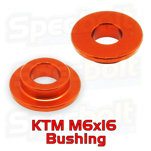 KTM Orange Aluminum Recessed Collar Bushing M6x20
