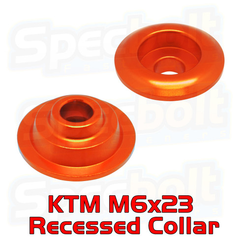 KTM Orange Aluminum Recessed Collar Bushing M6x20