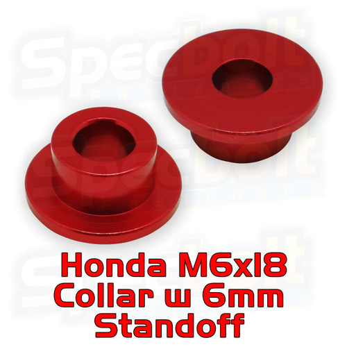 Specbolt Red Honda M6x18 with 6mm standoff Collar Bushing 90504-MEY-670 Specbolt Red Honda M6x18 with 6mm standoff Collar Bushing 90504-MEY-670