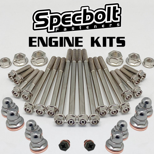Specbolt full engine kits available in Nickel Wurks or OEM Zinc finish. Available for most any 2 or 4 stroke motorcycle or ATV engine.