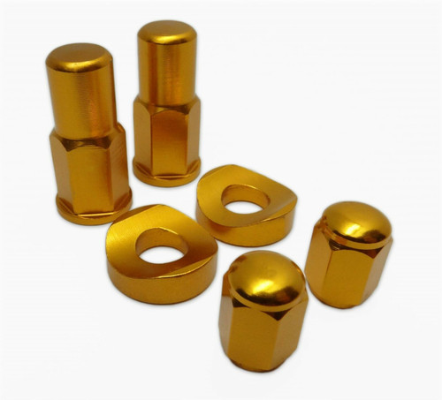 Gold Lock Nut Valve Stem Cap Kit (6PC) YZ YZF KX KXF RM RMZ CR CRF KTM Gold Lock Nut Valve Stem Cap Kit (6PC) YZ YZF KX KXF RM RMZ CR CRF KTM
