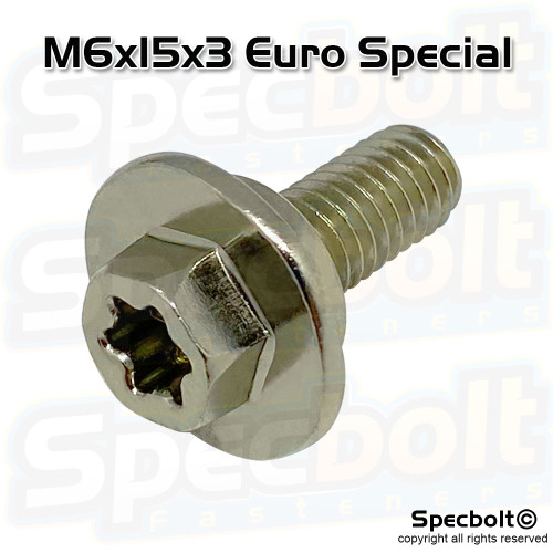 Euro Special M6x15x3 Torx (Dacromet)
