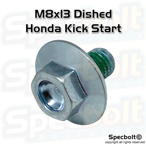 Honda M8x13 Kick Starter Flange Bolt Dished Head (Nickel Würks)