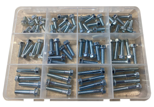 72 pc kit M6 reduced head flange bolt motorcycle or ATV JIS Japanese International Standard Honda Kawasaki Suzuki Yamaha  quads 10.9 grade hardened steel zinc thread pitch 1.0mm. 1mm per thread M6x10 bolts M6x12 M6x14 M6x16 bM6x18 M6x20 M6x22 M6x25 M6x28 M6x30 M6x32 M6x35