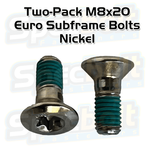 Specbolt 2 Pack Euro M8x20 Subframe Torx Bolts(Nickel Würks) (2pc M8x20-KTM-SF-NI) Replaces 0019080206S, 0019080206, and 54610052000 used on KTM GasGas and Husqvarna Specbolt 2 Pack Euro M8x20 Subframe Torx Bolts(Nickel Würks) (2pc M8x20-KTM-SF-NI) Replaces 0019080206S, 0019080206, and 54610052000 used on KTM GasGas and Husqvarna