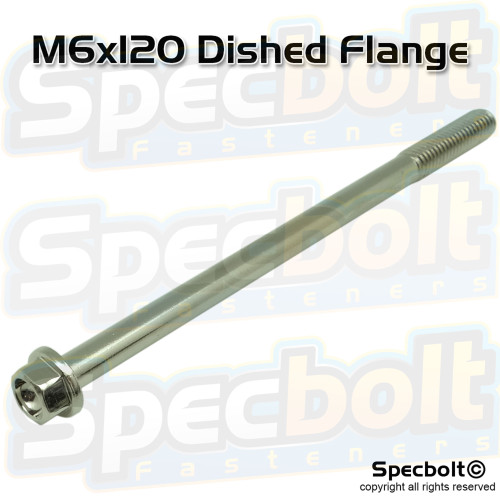 Specbolt Nickel Wurks M6x120mm 1.0 pitch is perfect for motorcycle and ATV engine crankcase applications.