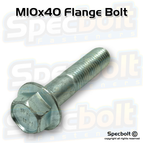 Specbolt M10-1.25x40 Flange Bolt 10.9 Grade Zinc Plated M10x40 10x40 Specbolt M10-1.25x40 Flange Bolt 10.9 Grade Zinc Plated M10x40 10x40