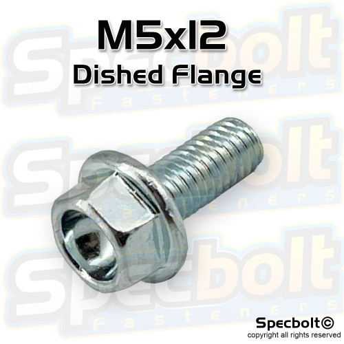 Specbolt Zinc Plated M5x12 Dished Head Flange Bolt