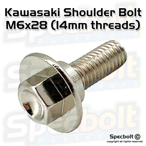 Kawasaki calls this a 6X28mm but the threaded portion only measures 14mm. Used on Kawasaki KXF and KLX models 2016 to current. Replaces 92154-1739
Nickel Plated