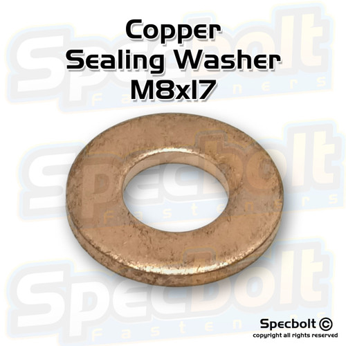 Specbolt Copper Sealing Washer M8x17x1.2 (Thick) Specbolt Copper Sealing Washer M8x17x1.2 (Thick)