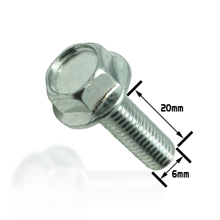 (10) M6-1.0x20 / M6x20 Hex Flange Bolts Grade 10.9 DIN 6921 ZY M6x1.0x20  Screws