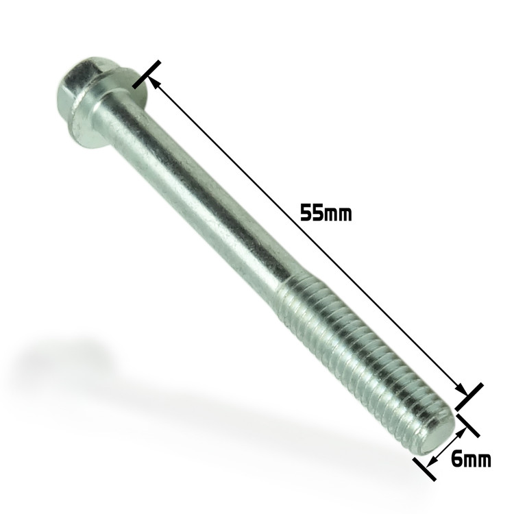 Reduced Flange Bolt Zinc Plated M6x55