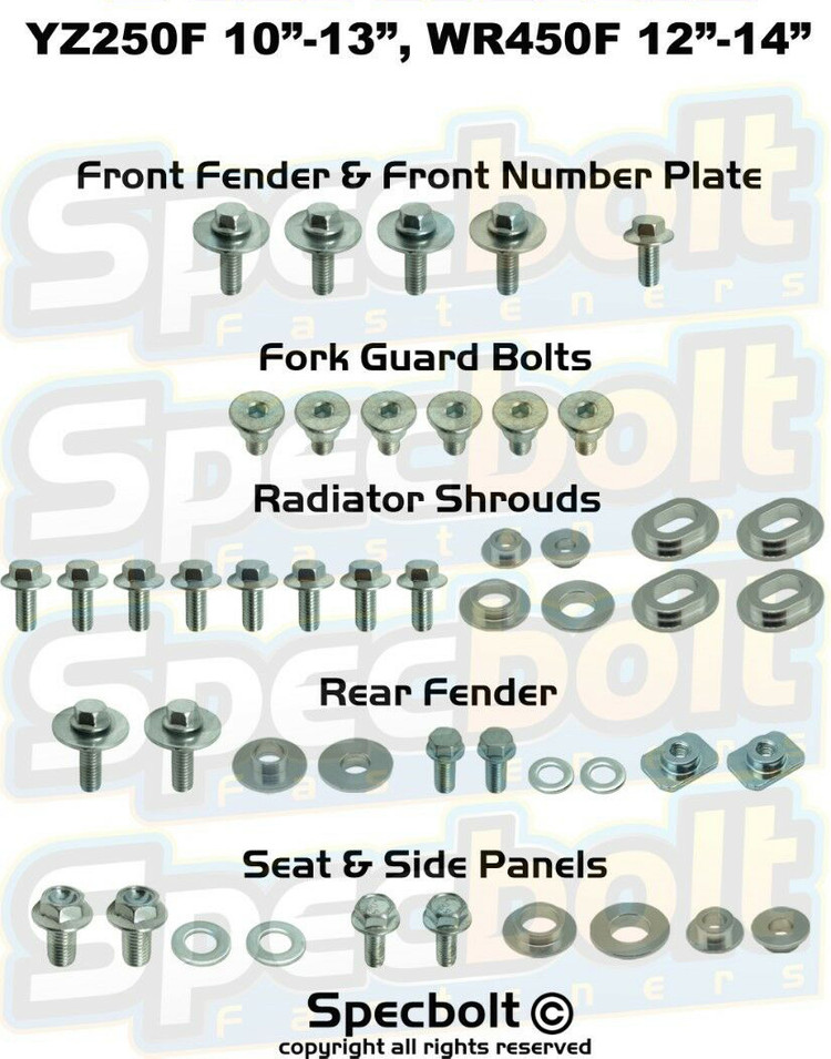 Yamaha 10-13 YZF250 & 12-14 WRF450 Full Plastics & Bodywork