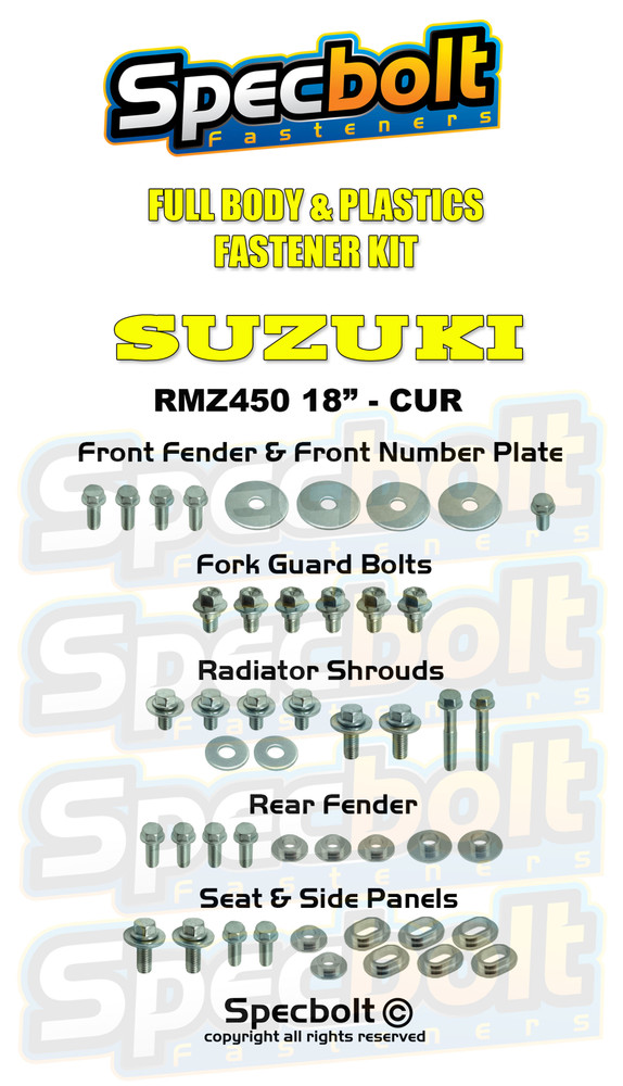 Bodywork Fasteners Suzuki 18-Current RMZ450 Plastics & Bodywork Fastener Kit
