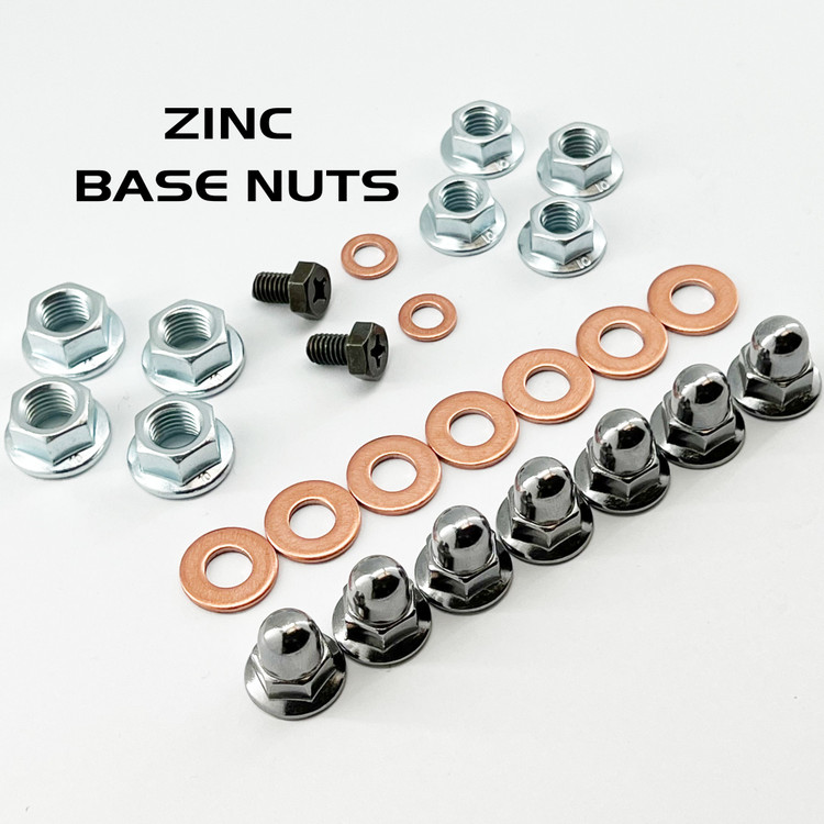 ZINC TWO STROKE MOTORCYCLE ENGINE CYLINDER HEAD ACORN CAP FLANGE