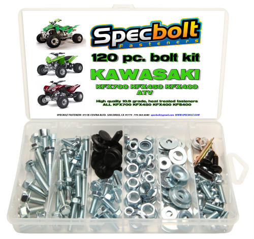 Kawasaki KFX400, KFX450 & KFX700 120pc Bolt Kit - Specbolt Fasteners