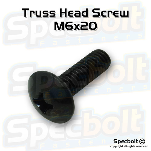Truss Head Screw M6x20 Black