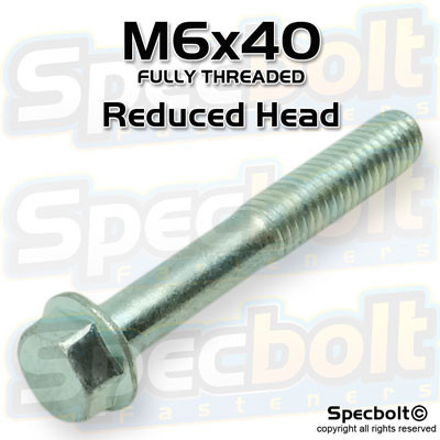 Reduced Flange Bolt Zinc Plated M6x40