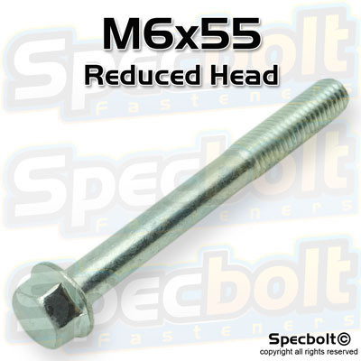 Reduced Flange Bolt Zinc Plated M6x55