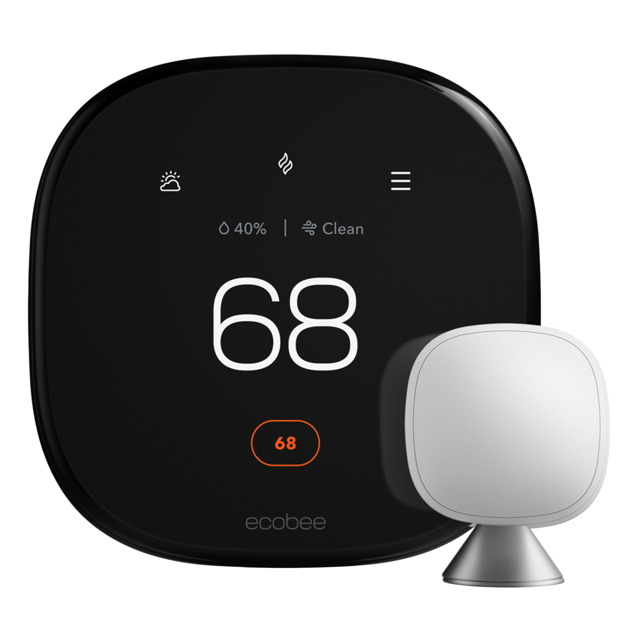 ecobee Smart Thermostat Premium set to 68° heat