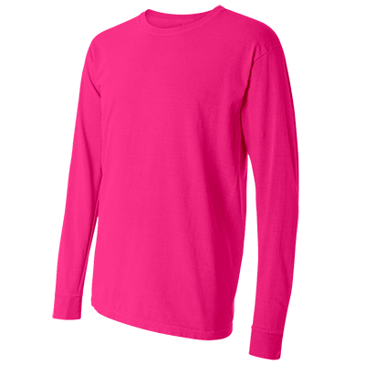 Fraternity & Sorority Comfort Colors Neon Pink Long Sleeve T-Shirt