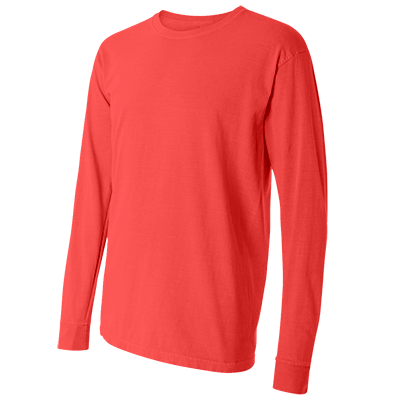 Fraternity & Sorority Comfort Colors Neon Red Orange Long Sleeve T-Shirt