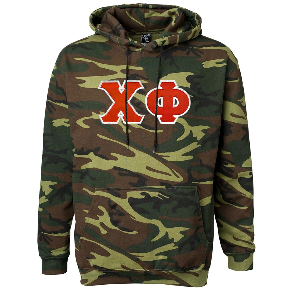 & Sorority Lettered Camo Hoodie Code