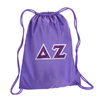 Drawstring Cinch Pack Backpack with Sewn-On Letters