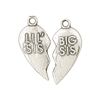 Sterling Silver Big Sis Lil Sis Split Heart Charms
