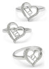 Sorority Heart Ring w/ Simulated Diamonds