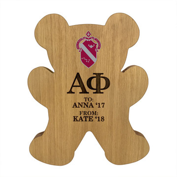 Alpha Phi Bear Paddle Plaque