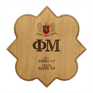 Phi Mu Quatrefoil Paddle Plaque