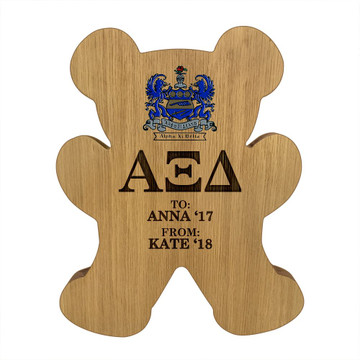 Alpha Xi Delta Bear Paddle Plaque