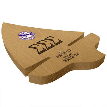 Sigma Sigma Sigma Sailboat Paddle Plaque Side