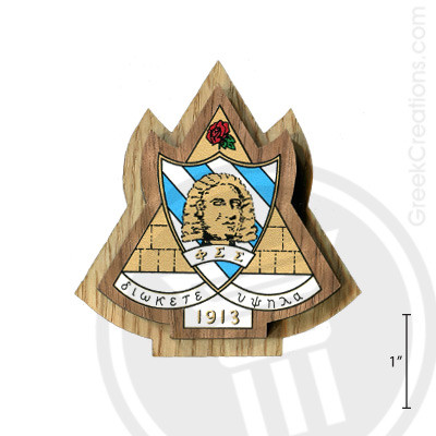 Phi Sigma Sigma Large Raised Wooden Crest